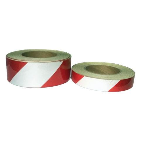 일반반사테이프 (사선) 백+적 5cm-45.7M (1롤) A51