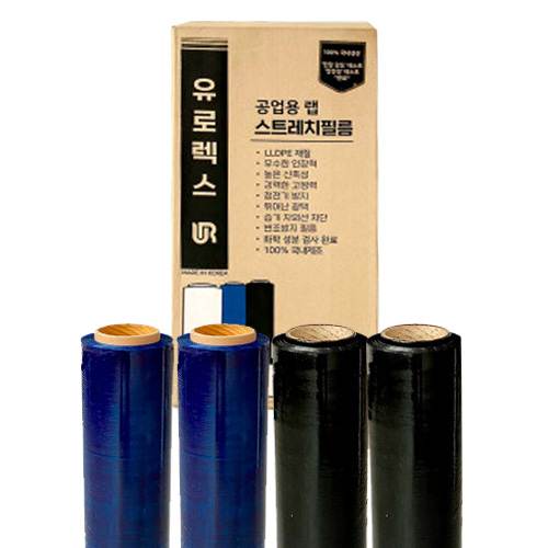 UR 스트레치필름 수동/유색 (4롤/박스)
									흑색 / 18mic×350M