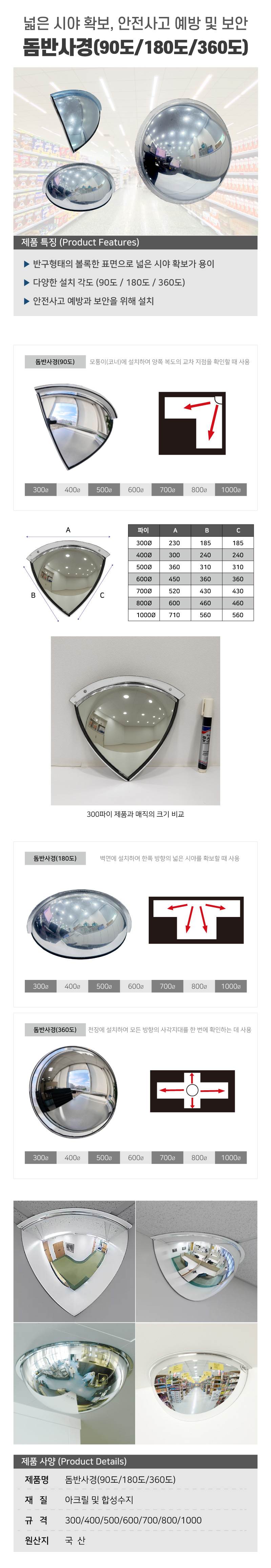 돔반사경(90도) 700Φ 단종예정