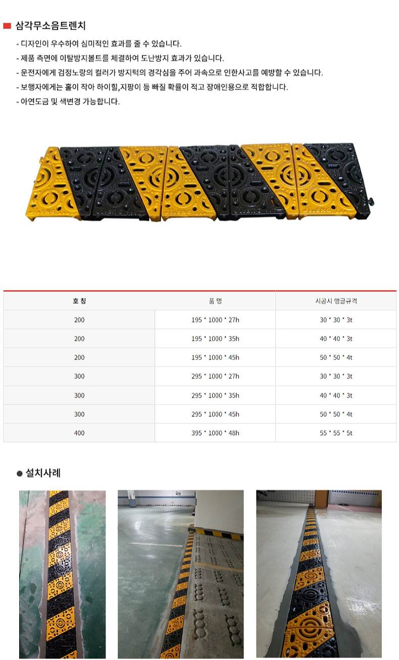 삼각 무소음트렌치 / 미터당 200×H27