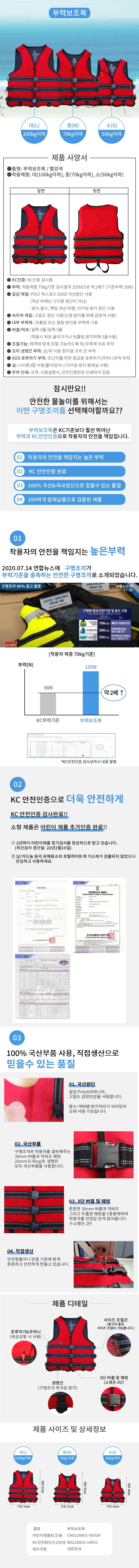 구명조끼(일반) 적색 / 중