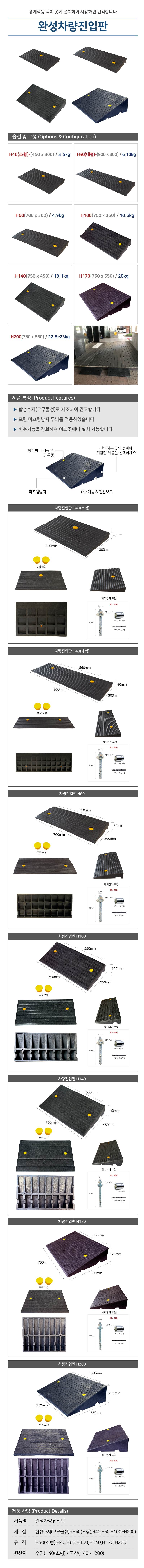 완성차량진입판 170 750×550×H170