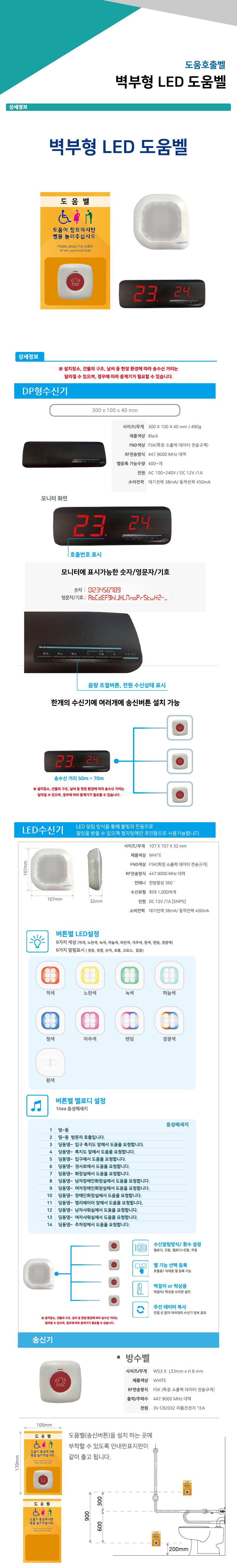 도움벨(스텐드/벽부) 전용)수신기(LED)