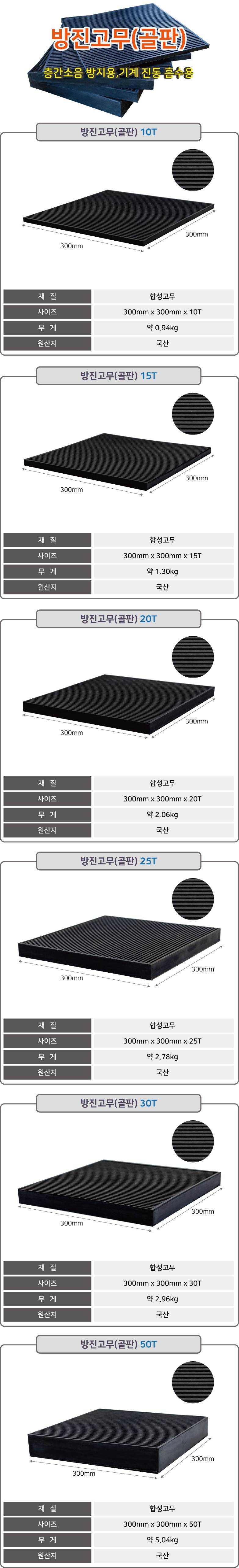방진고무(골판) 300*300*10T